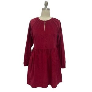 Women’s Ballon Sleeve Corduroy Velvet Midi Dress Universal Thread Red Size XS